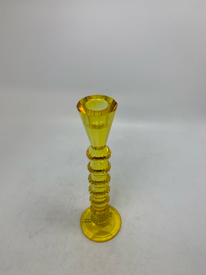 GEOMETRIC STACKED STEM TAPERED CANDLE.