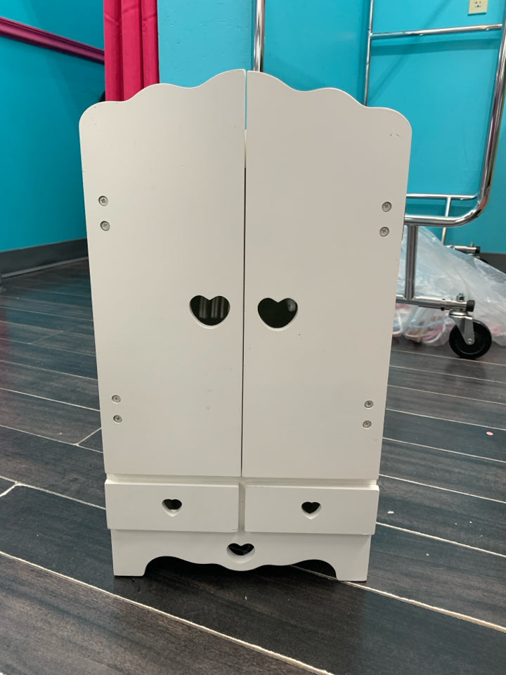 Melissa & Doug Wooden Doll Armoire with Hanging Rod & Hangers