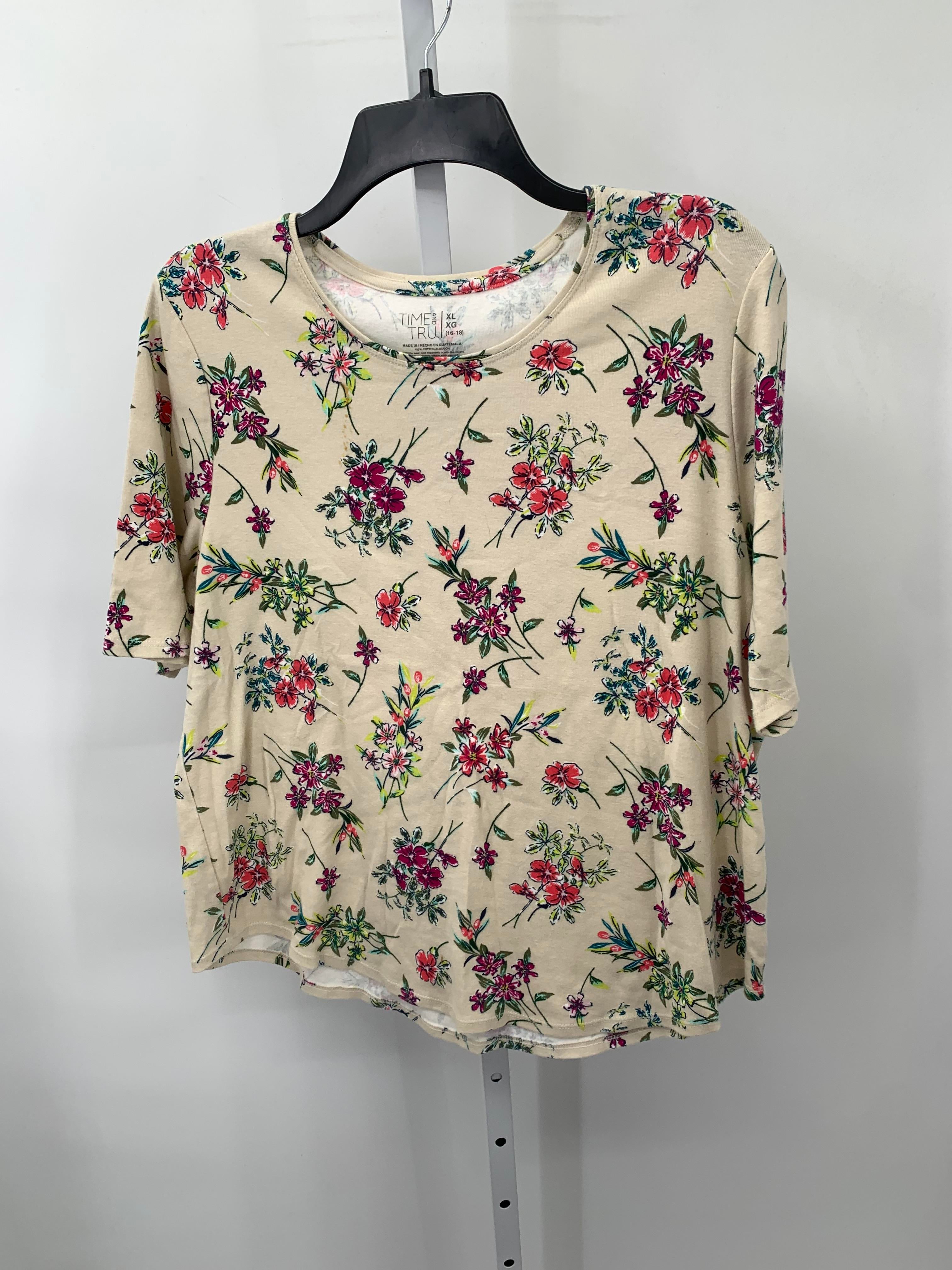 Time and Tru Size Extra Large Misses Short Sleeve Shirt