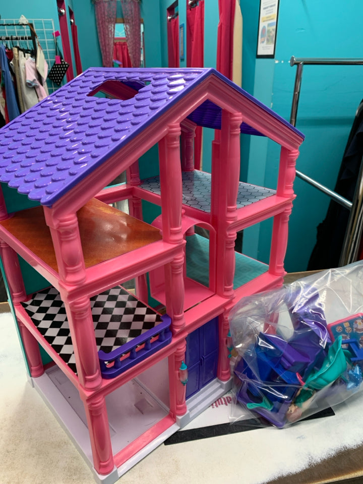 Kid Connection 3-Story Dollhouse Play Set with Working Garage and Elevator, with