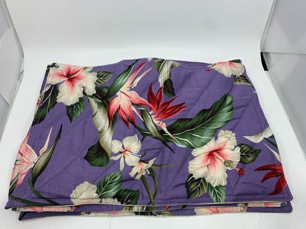 4 PURPLE W WHITE FLORAL PLACE MATS.