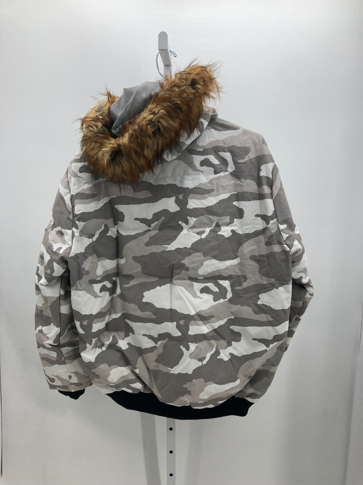 FAUX FUR HOODED CAMO