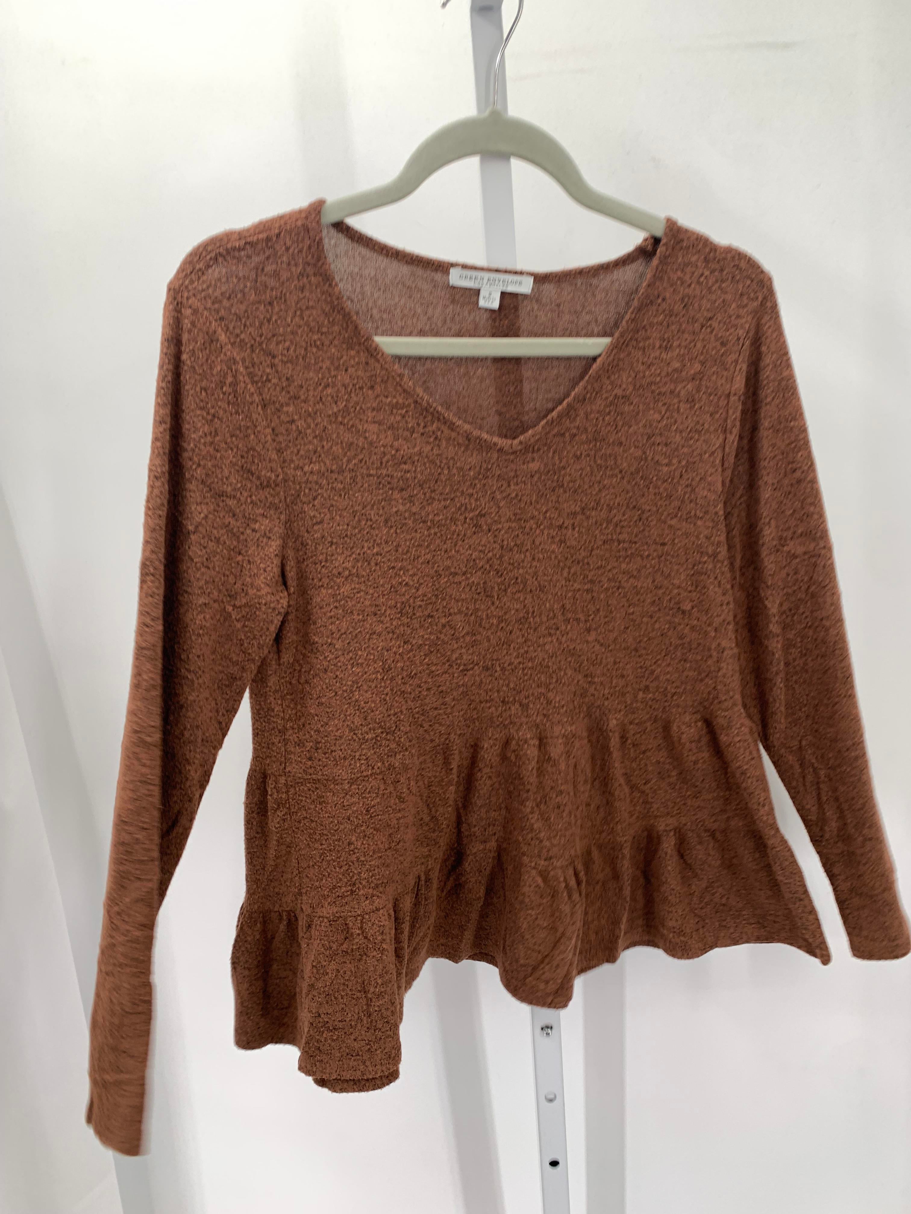 Green Envelope Size Small Juniors Long Sleeve Shirt