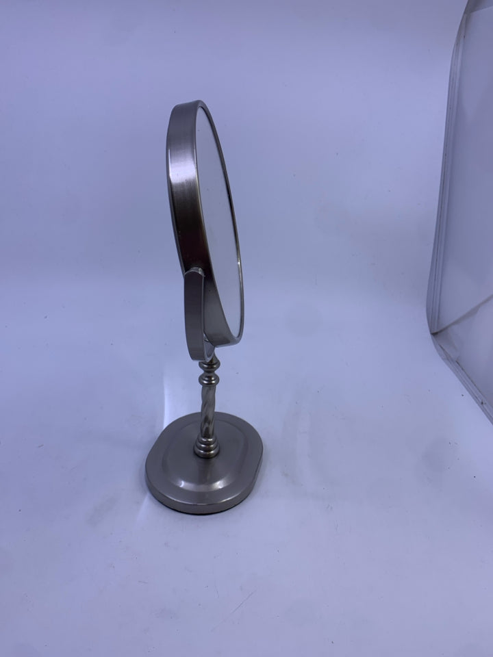 SILVER METAL COUNTER MIRROR.