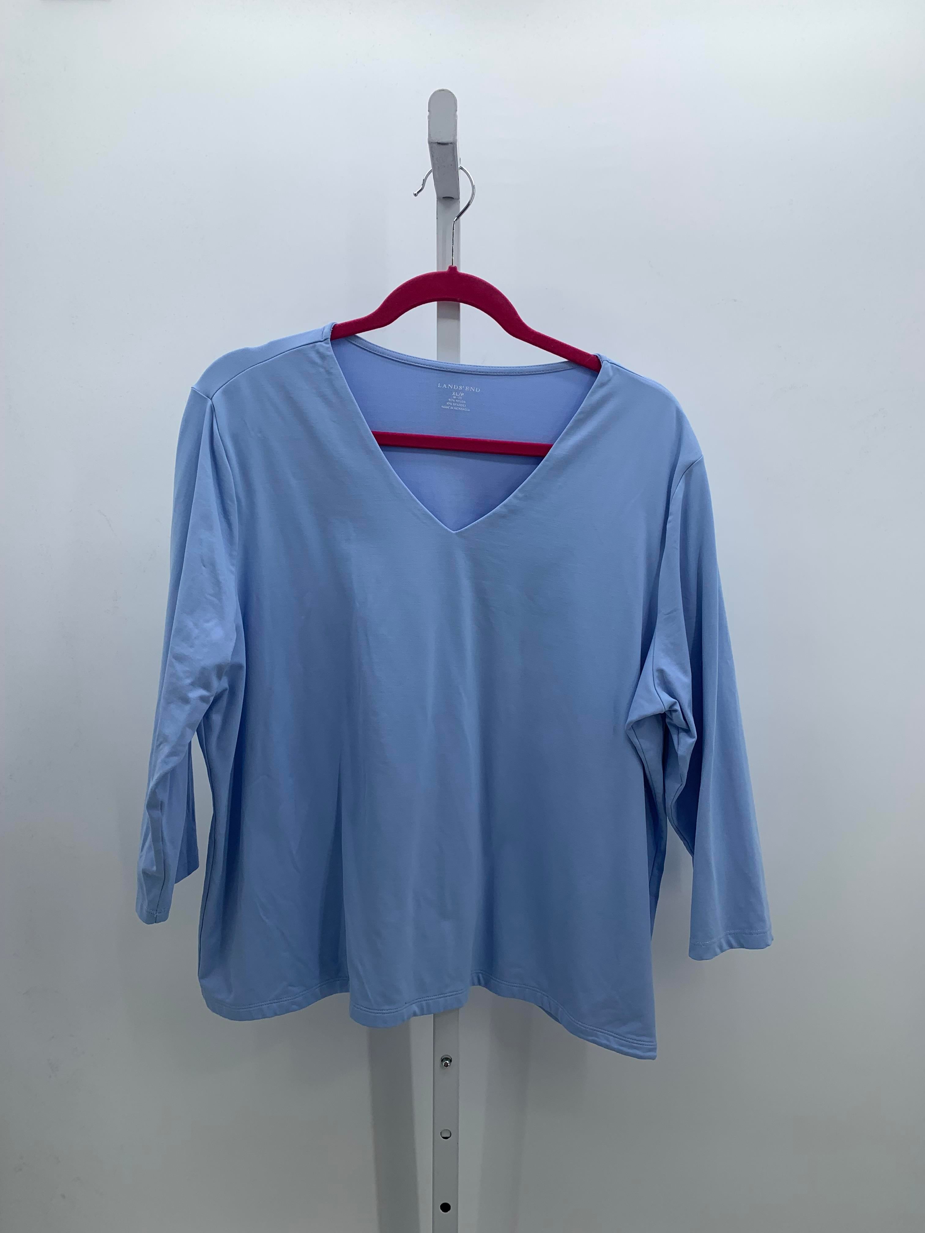 Lands End Size X Large Petite Petite 3/4 Sleeve Shirt