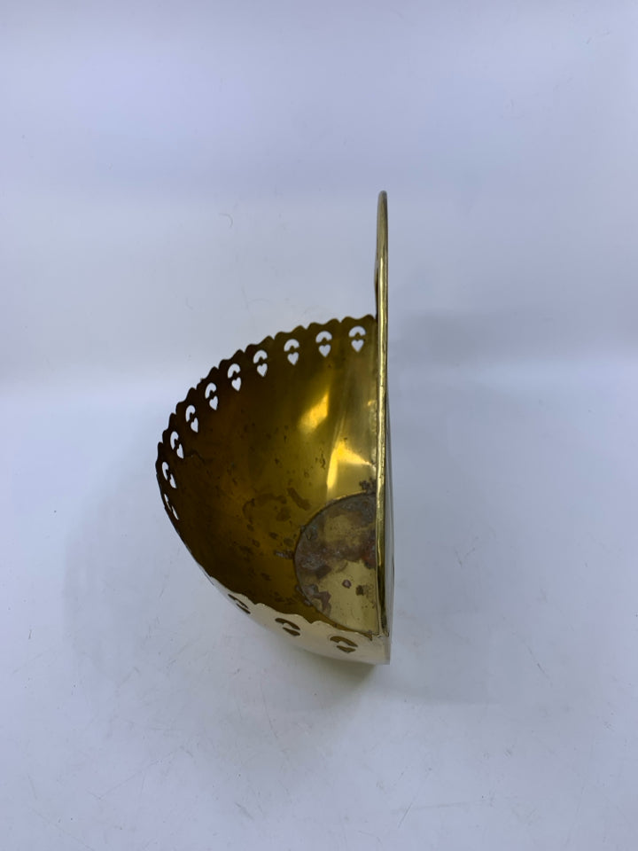LARGE BRASS WALL POCKET W/ CUT OUT DETAILS.