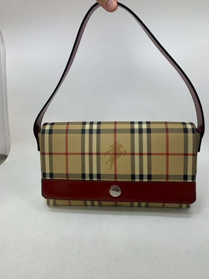 Burberry Haymarket Check Coated Canvas Shoulder Bag