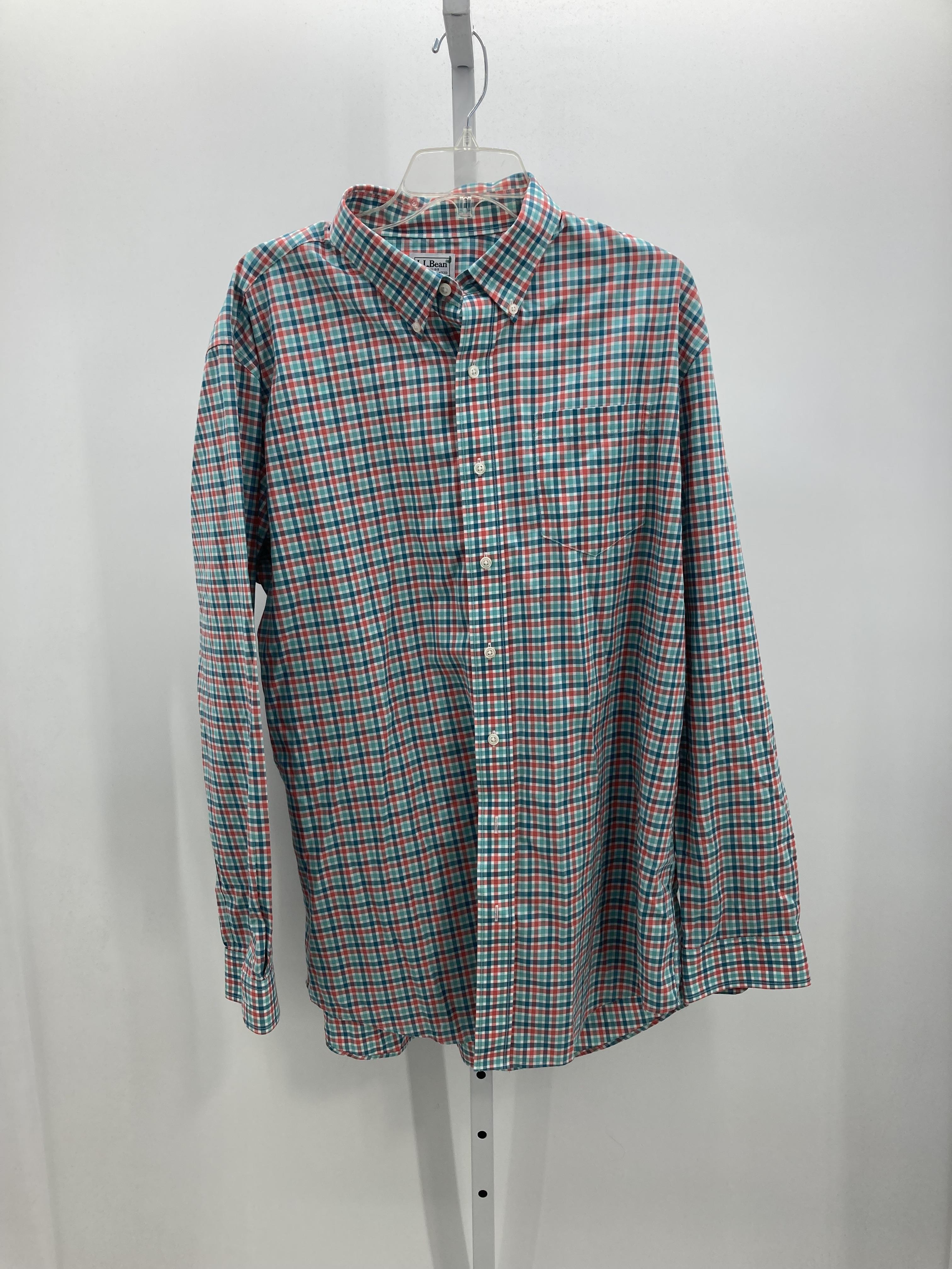 TALL CORAL PLAID BTN DOWN
