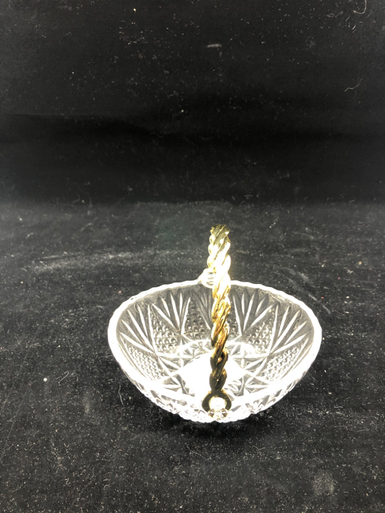 SMALL CUT GLASS BASKET.