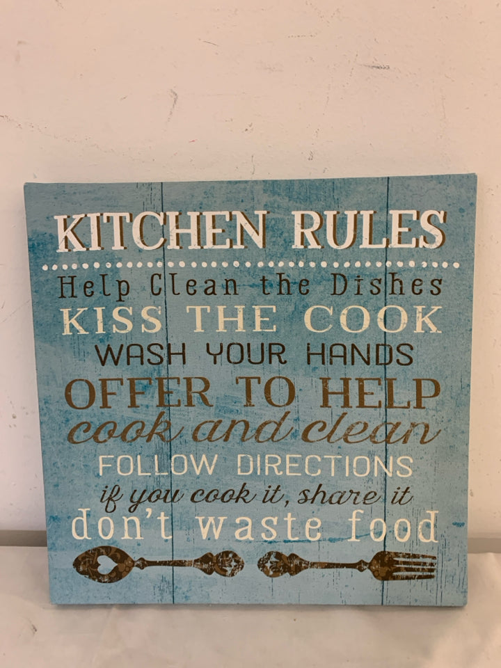 KITCHEN RULES CANVAS.