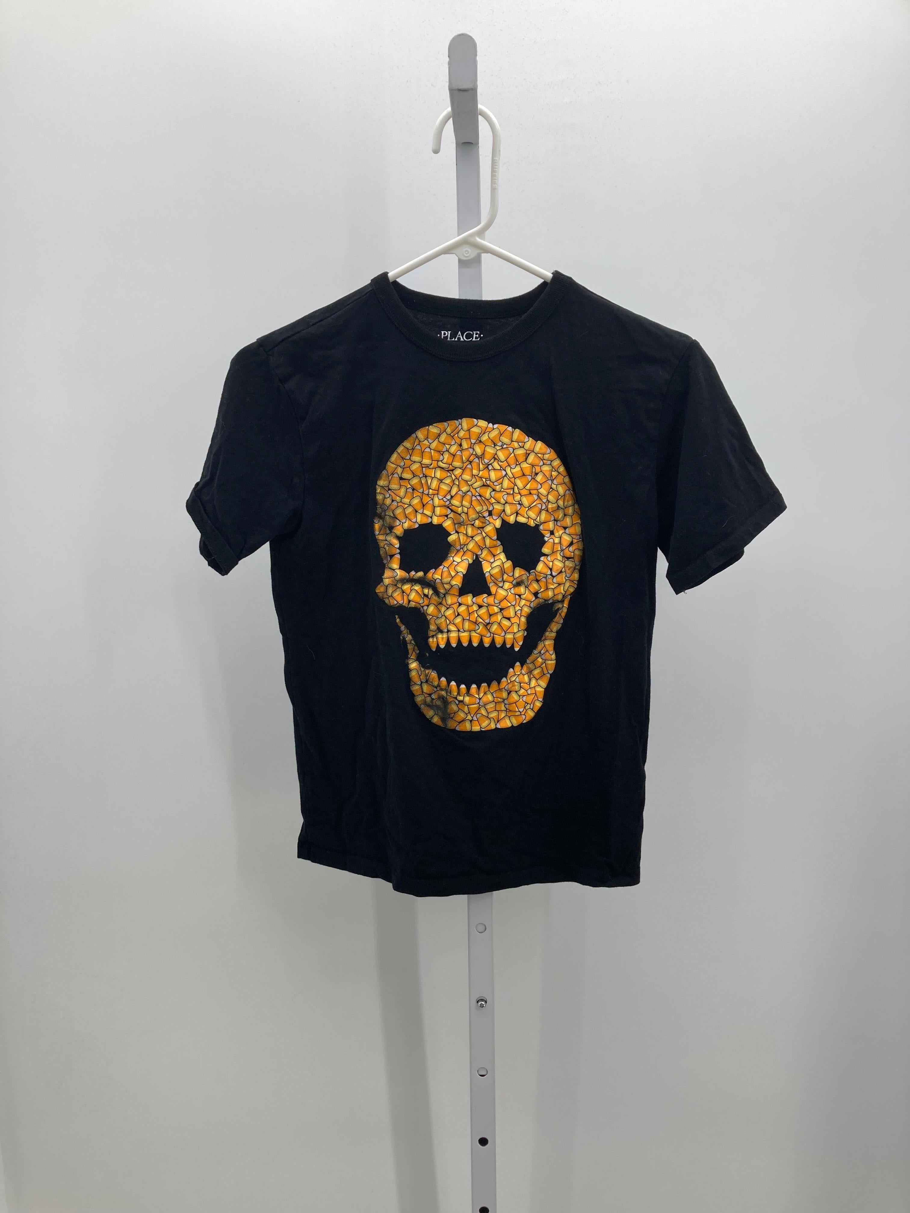 SHORT SLV SHIRT CANDY CANE SKULL
