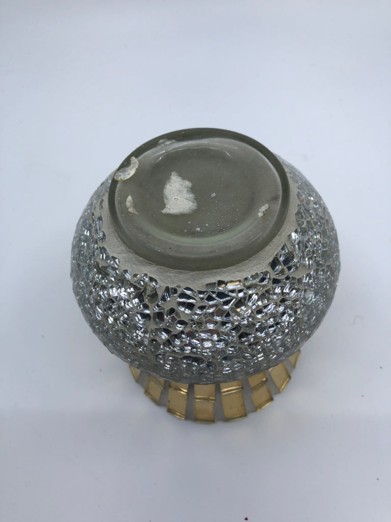 SILVER MOSAIC VASE.