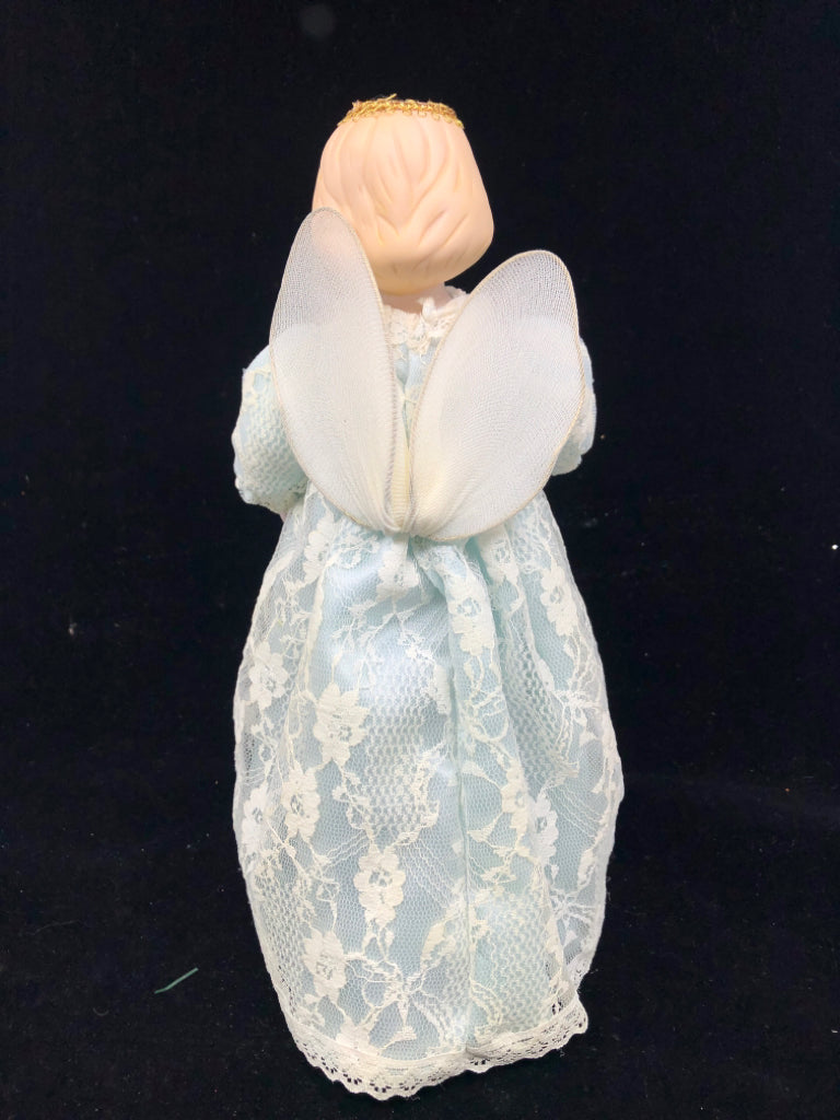 ANGEL TREE TOPPER IN BLUE DRESS.