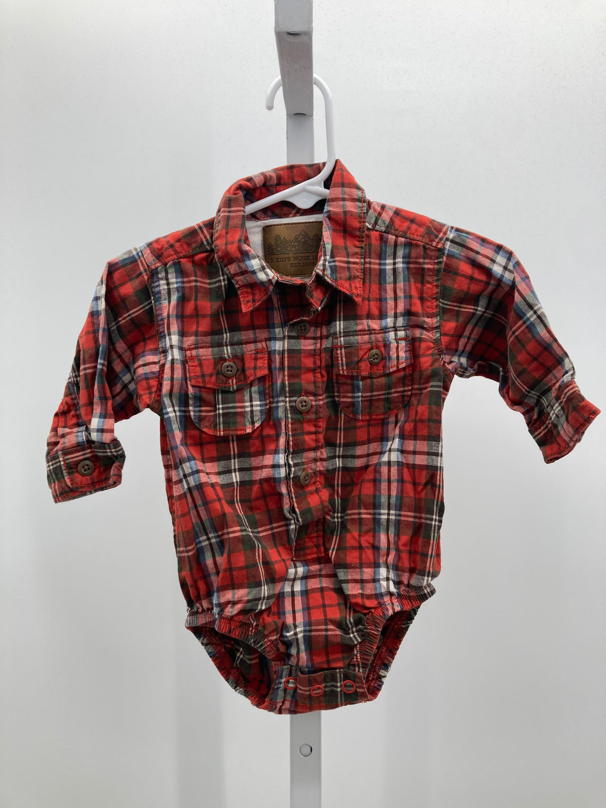 RED PLAID BUTTON DOWN