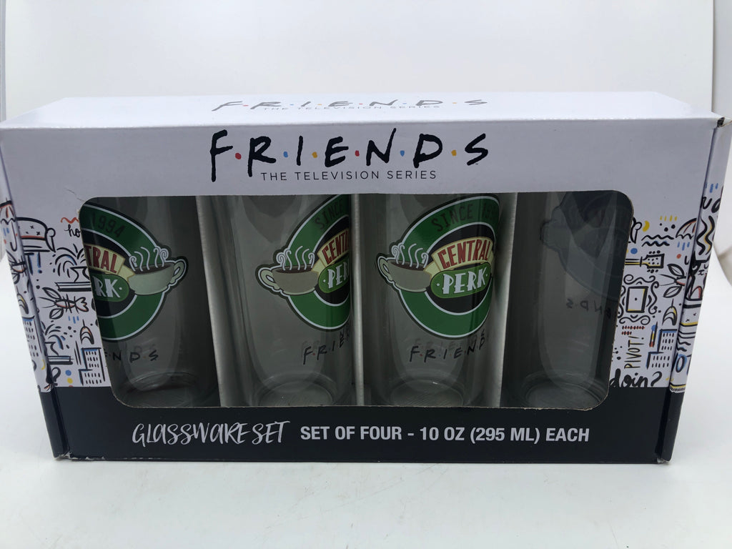 NIB FRIENDS GLASSWARE SET.