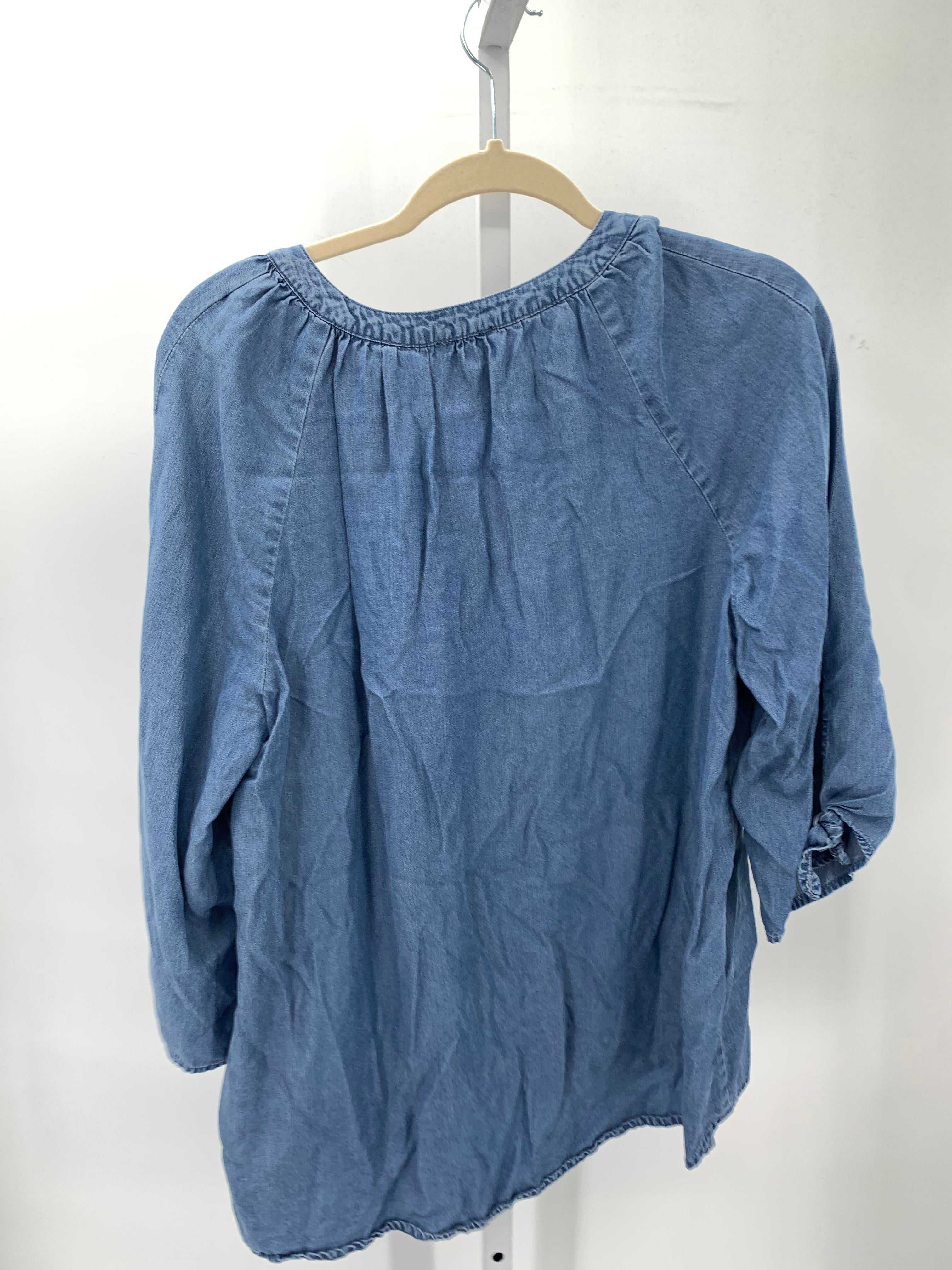 Jones New York Size Large Misses 3/4 Sleeve Shirt