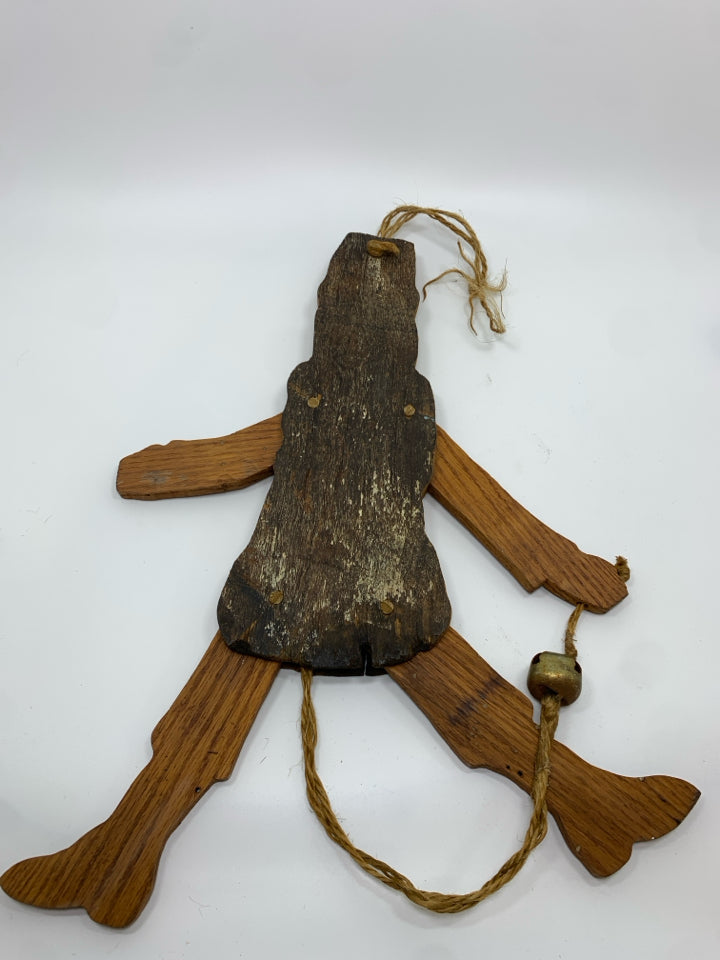 VTG JUMPING JACK WOOD SANTA.