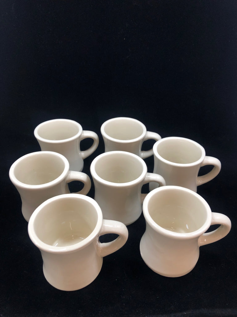 7 CREAM HEAVY DUTY DINER MUGS.