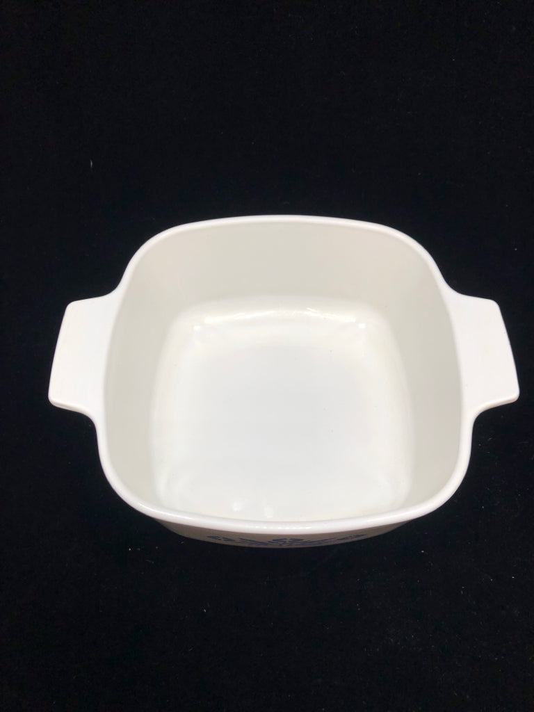 VTG BLUE CORNFLOWER CASSEROLE DISH.