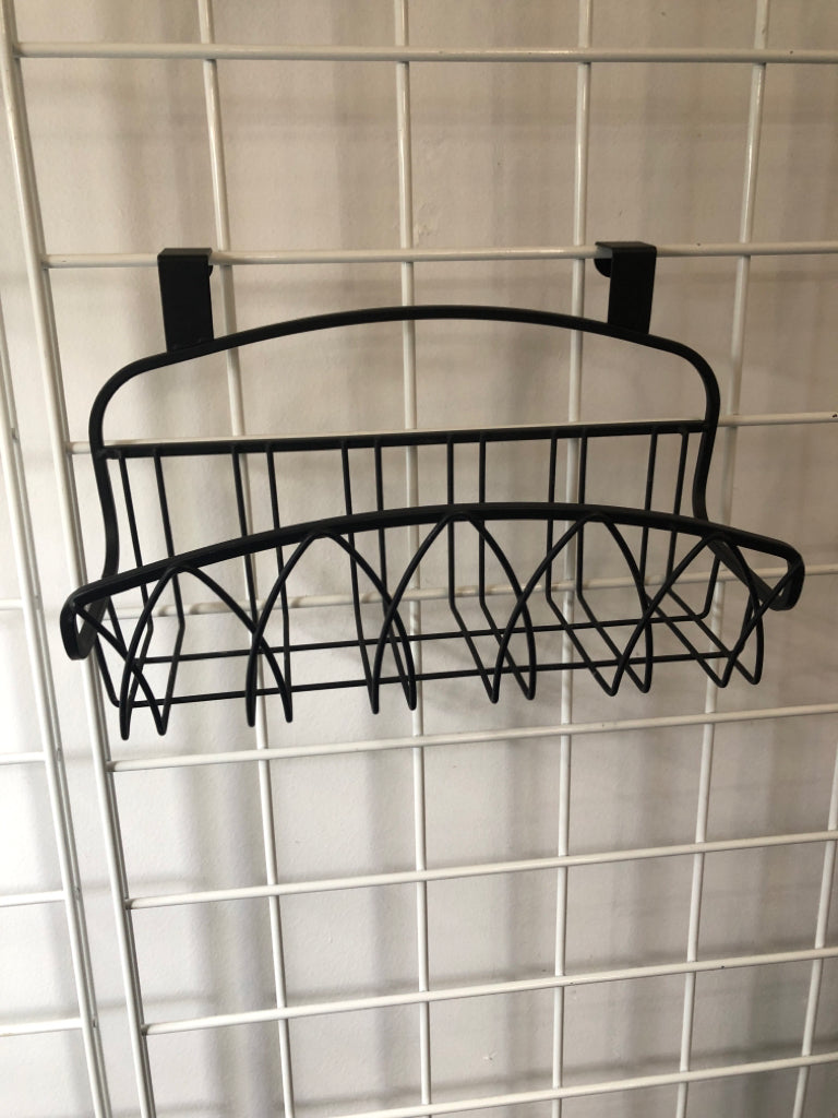 BLACK METAL OVER THE DOOR ORGANIZER.