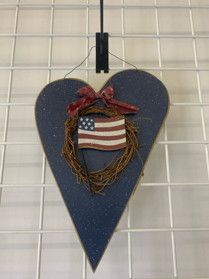 PRIMITIVE HEART+ FLAG WALL HANGING.