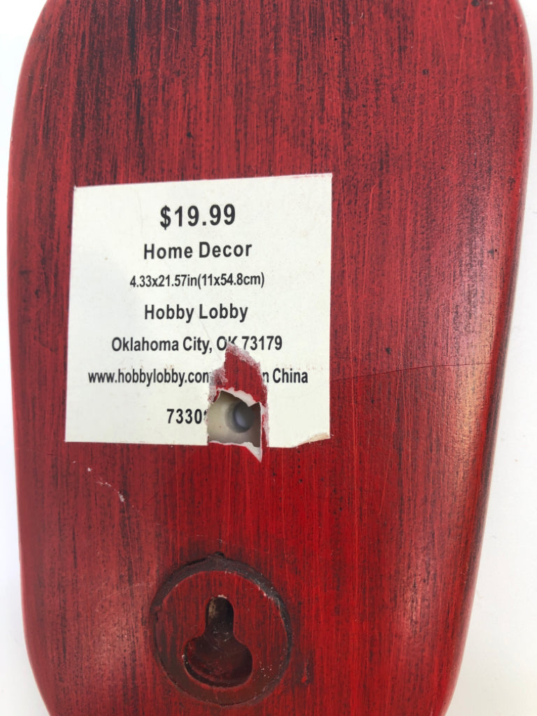 LARGE RED FORK WALL HANGING.