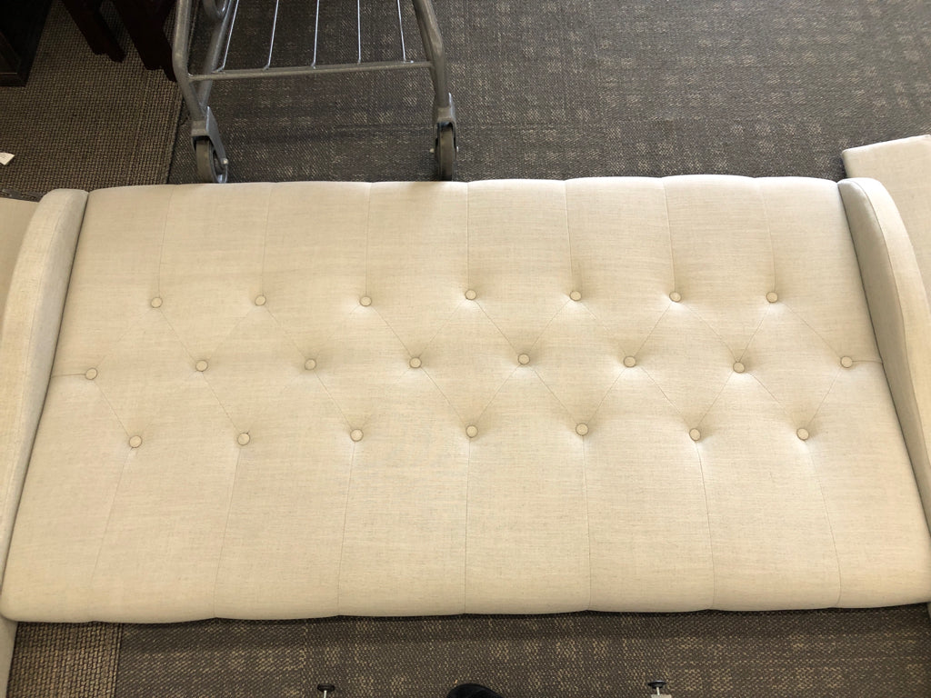 LIGHT GREY TUFTED FABRIC BED FRAME SAFAVIEH.