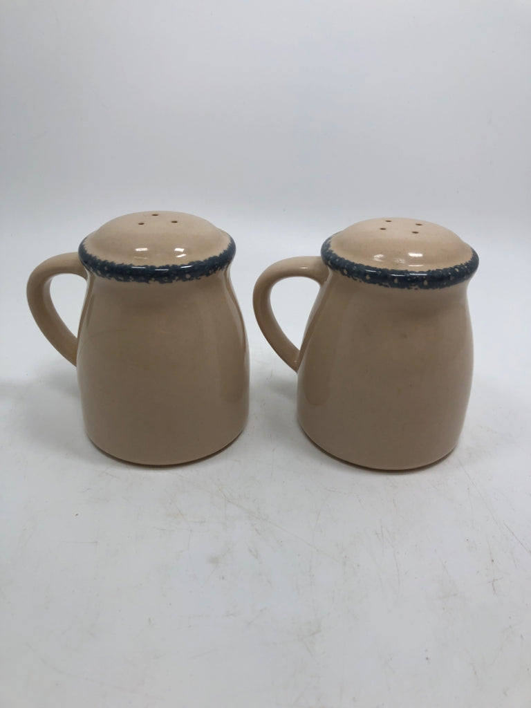 GARDEN PARTY STONEWARE SUNFLOWER SALT AND PEPPER SHAKERS.
