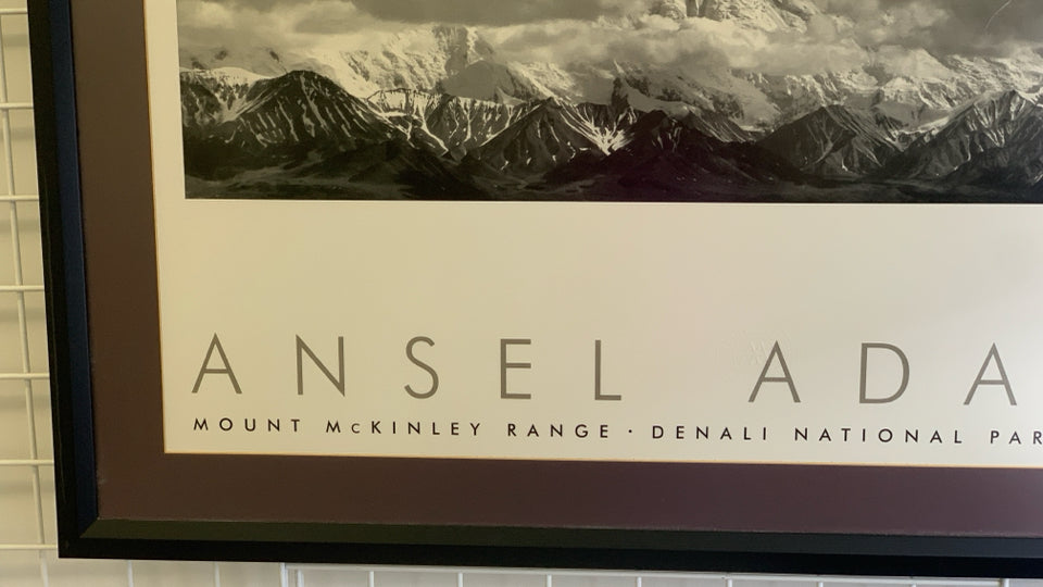 ANSEL ADAMS MOUNT MCKINLEY PHOTOGRAPH FRAMED ART.