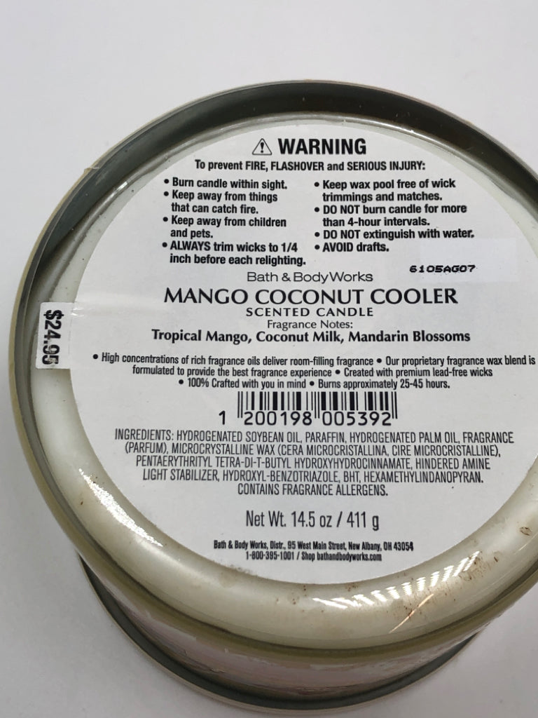 MANGO COCONUT COOLER CANDLE BATH & BODY WORKS.