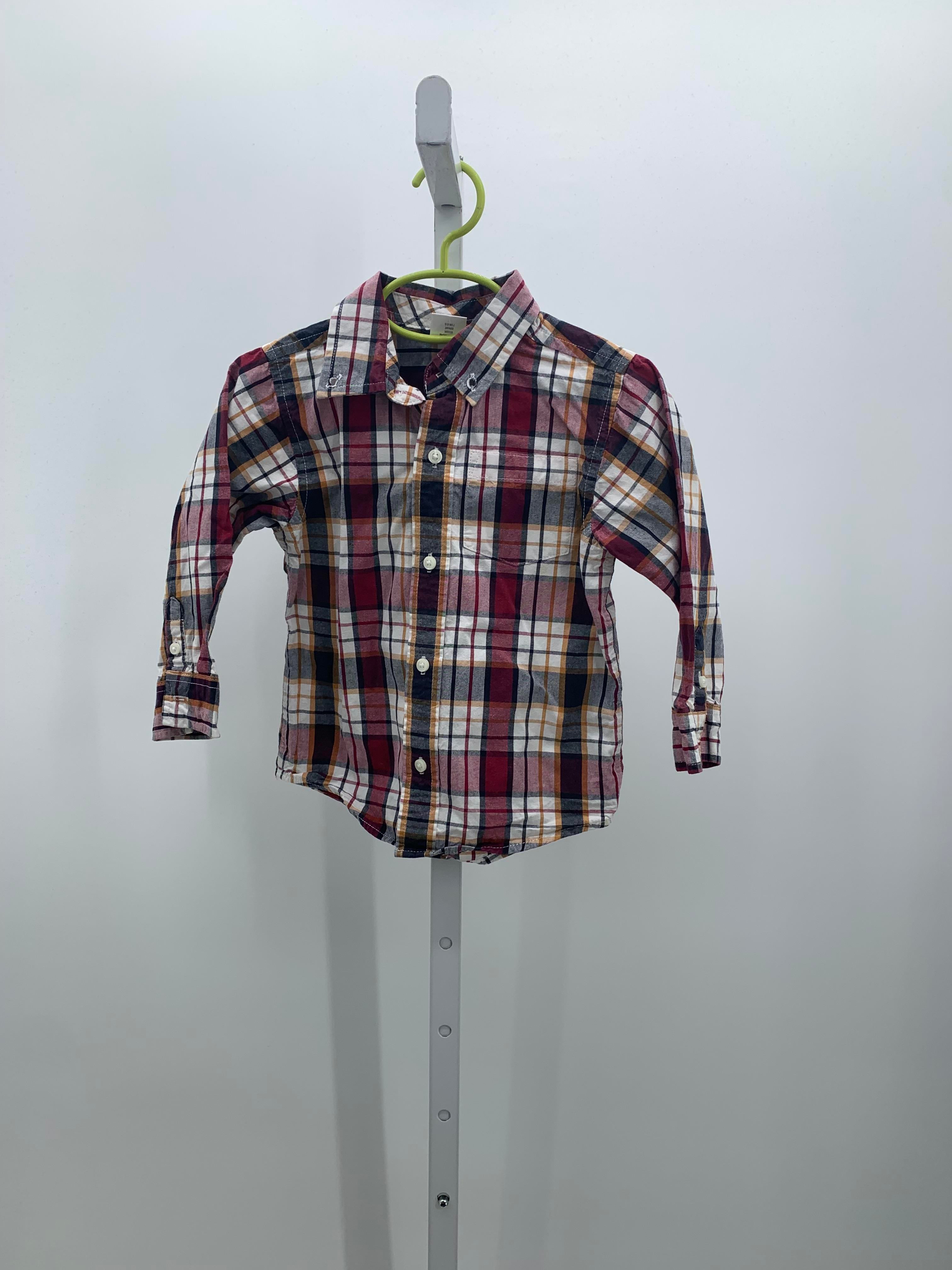 MAROON/ WHITE PLAID BUTTON DOWN