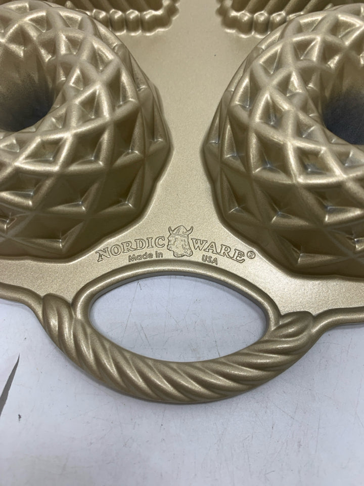GEO BUNDTLETTE GOLD CAST ALUMINUM PAN 6 CAVITY.