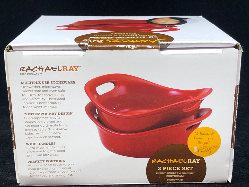 NIB RACHEL RAY 2PC INDIVIDUAL STONEWARE SET.