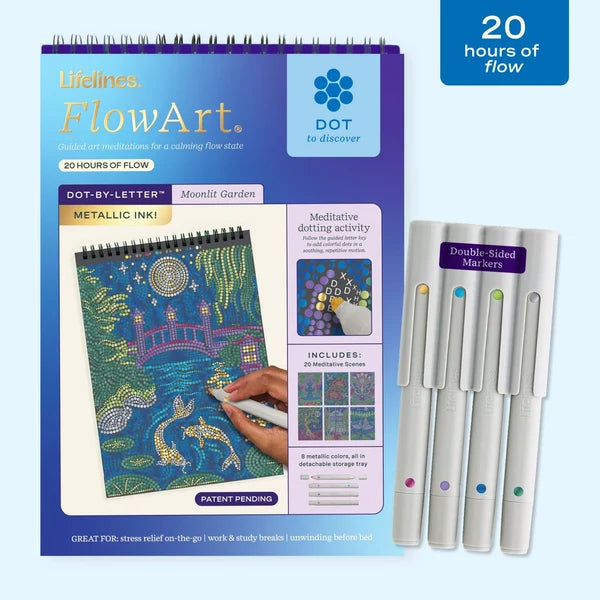 New FlowArt® - Dot-By-Letter, Moonlit Garden - Metallic Ink
