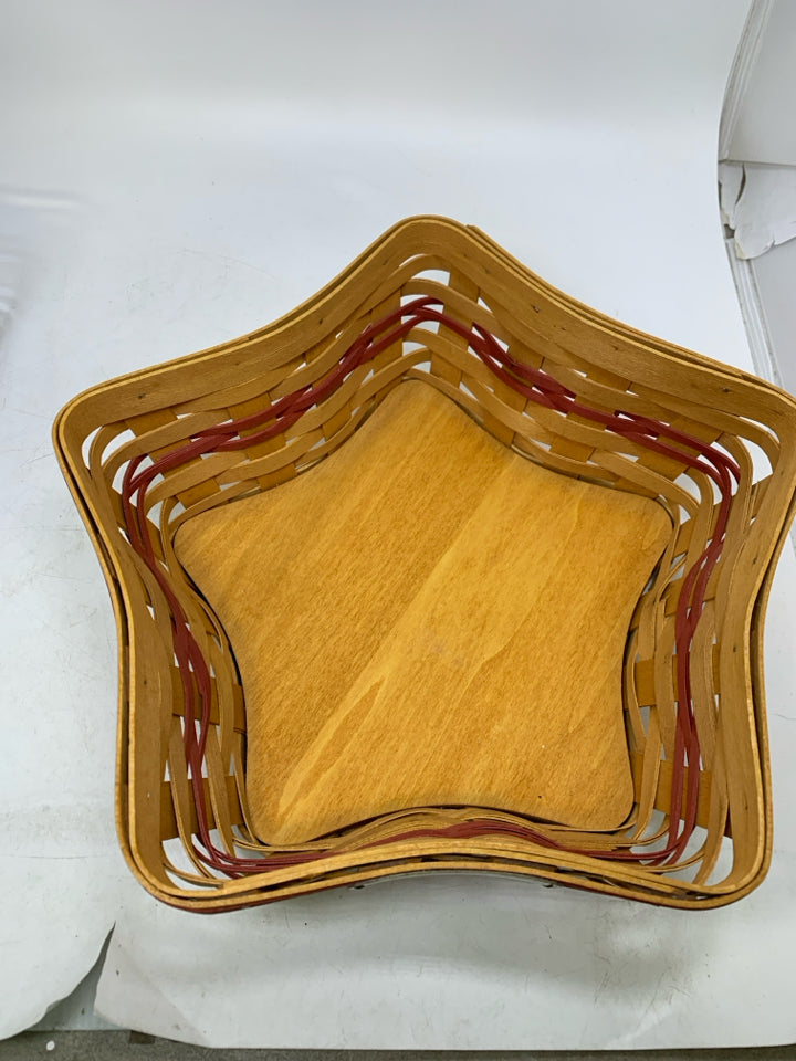 VTG LONGABERGER SHINING STAR PLAID LINER & PROTECTOR BASKET CHRISTMAS COLLECTION