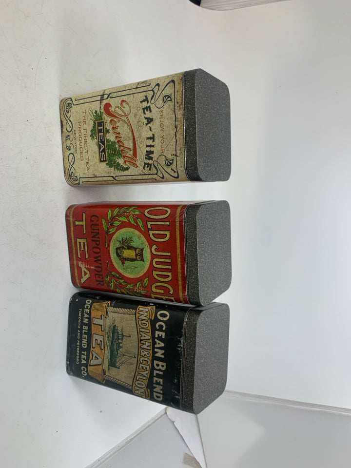 3 ASSORTED TEAS CANISTER DECOR.