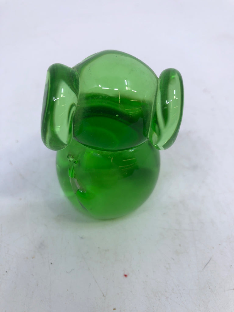 VTG GREEN HAND BLOWN GLASS KOALA BEAR.