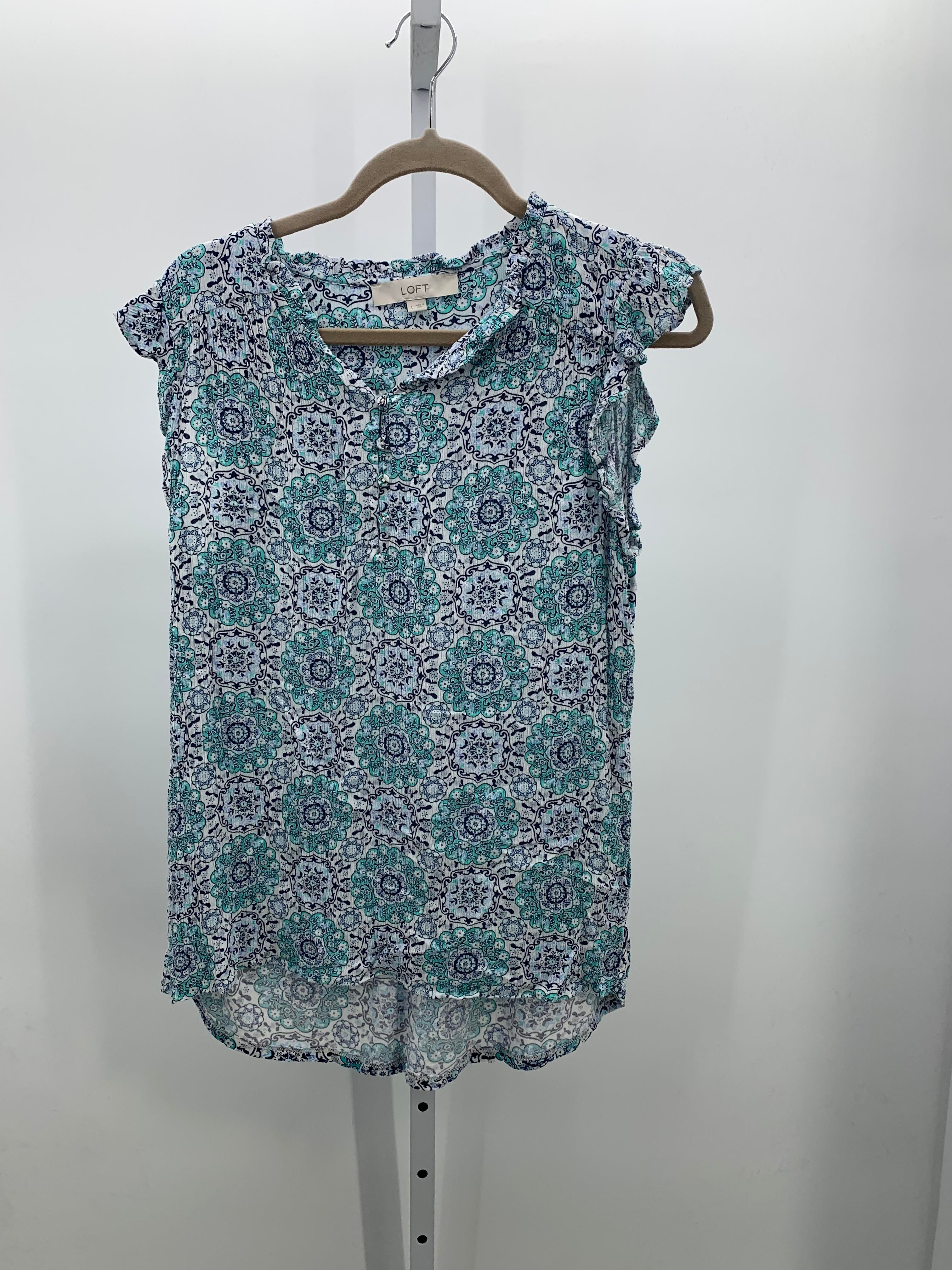 Loft Size Large Misses Short Sleeve Shirt