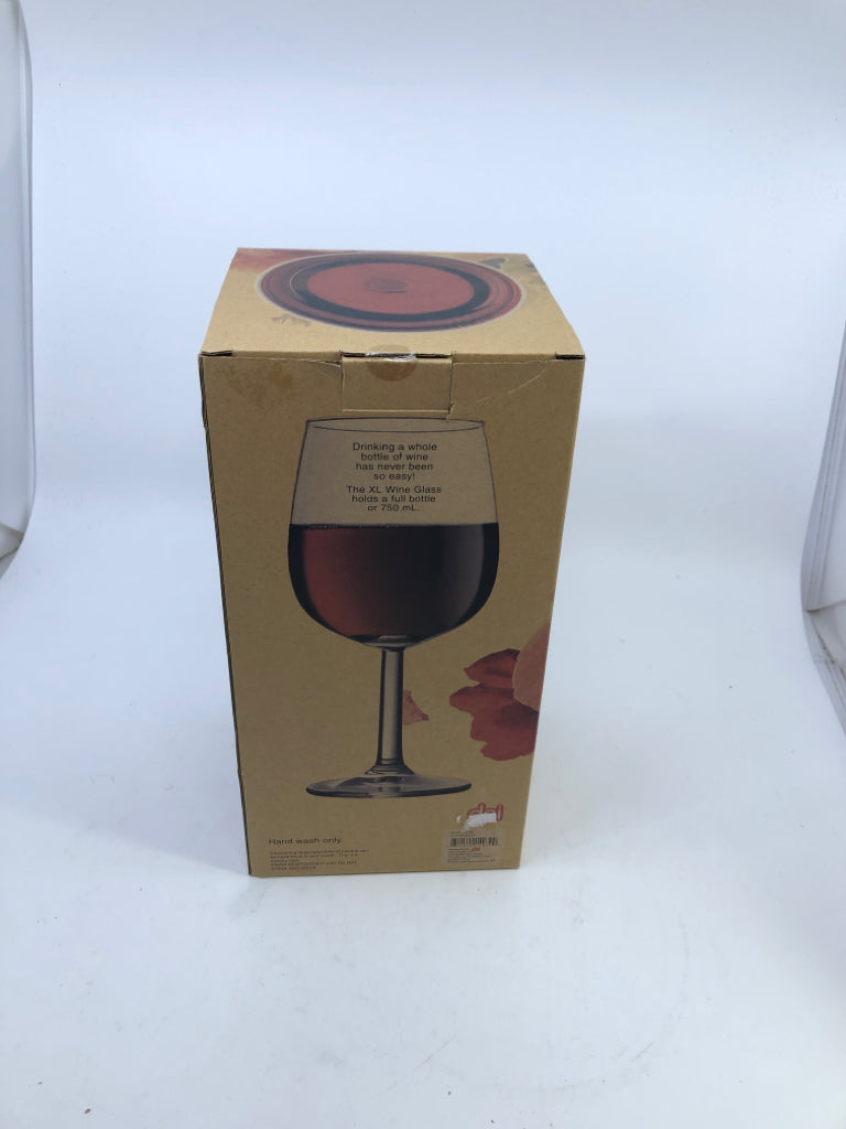 NIB XL WINE GLASS.