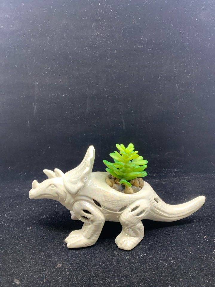 IRIDESCENT DINOSAUR FAUX SUCCULENT.