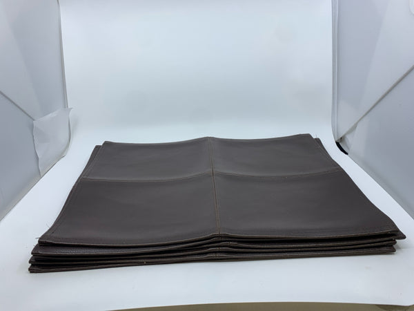 6 BROWN LEATHER PLACE MATS.