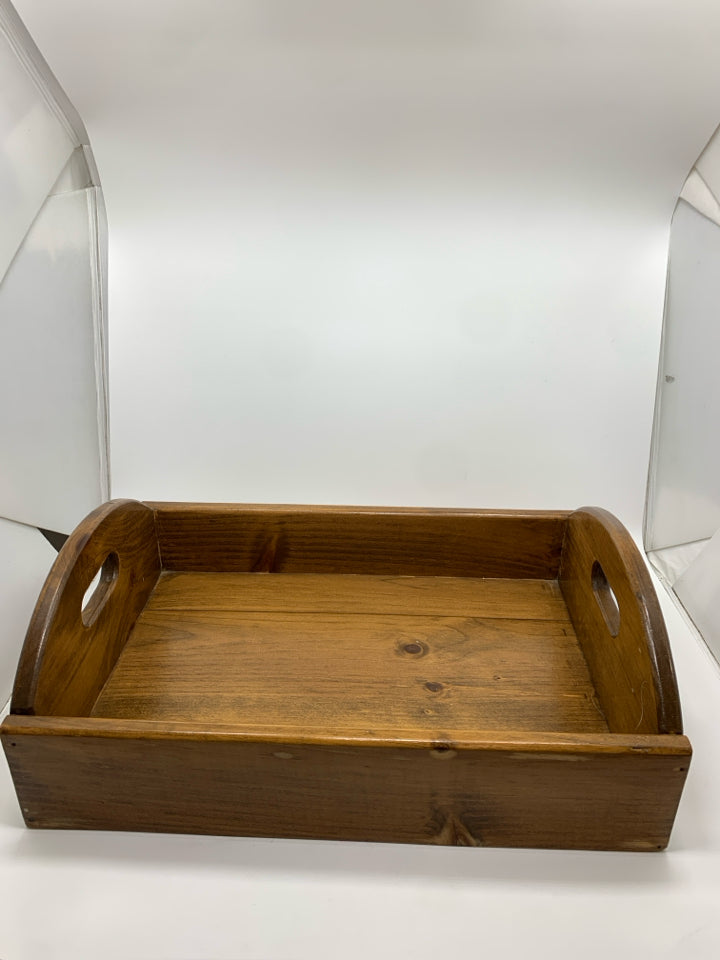 WOODEN TRAY W/HANDLES.
