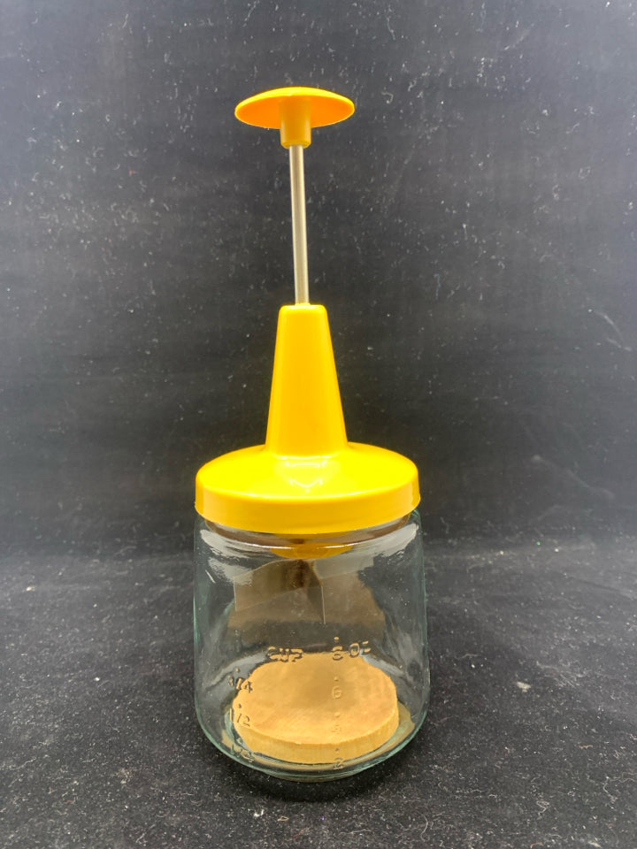 VTG YELLOW FOOD CHOPPER.