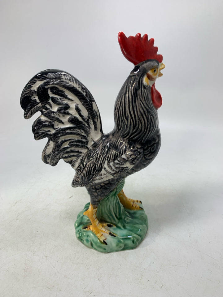 CERAMIC BLACK ROOSTER.