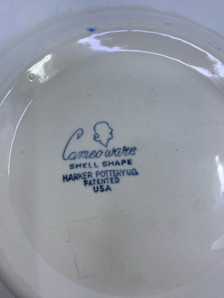 VTG BLUE AND WHITE SCALLOP EDGE BOWL- CAMEO WARE.