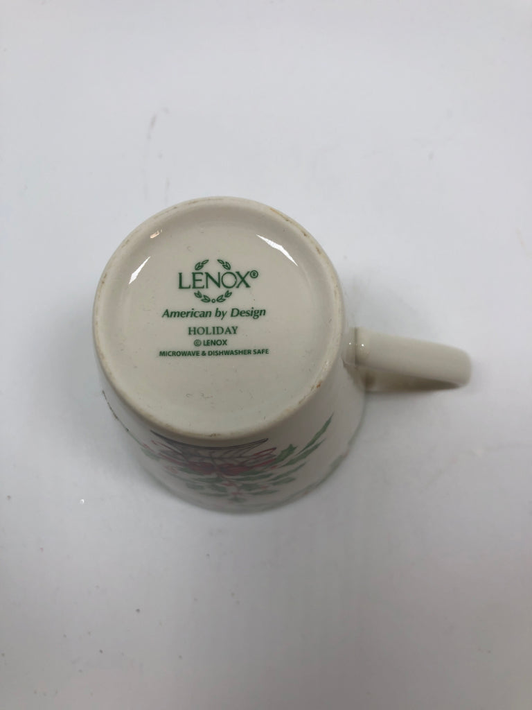4 HOLIDAY LENOX MUGS.