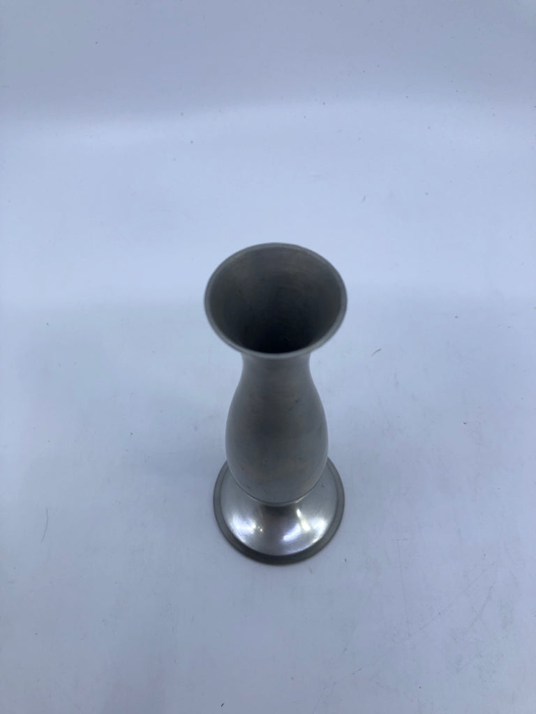 PEWTER BUD VASE.