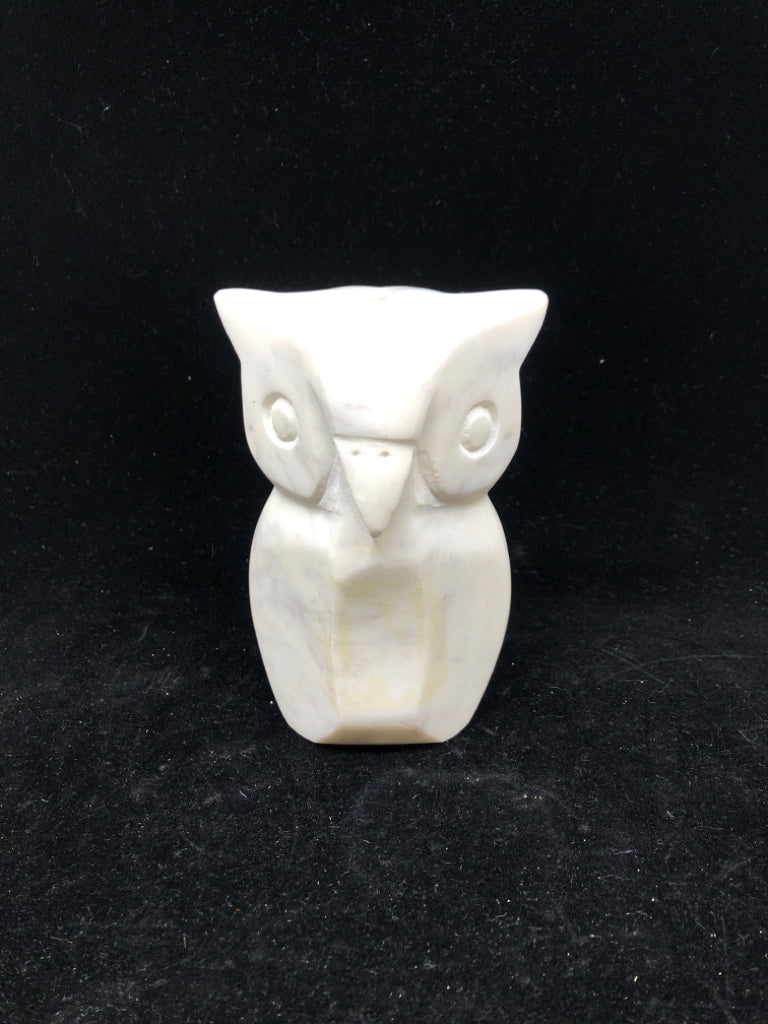 HEAVY MARBLE OWL.
