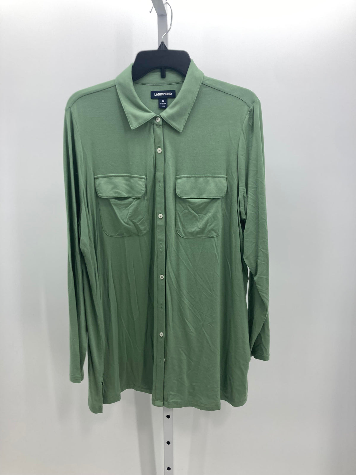 Lands End Size 1X Womens Long Sleeve Shirt