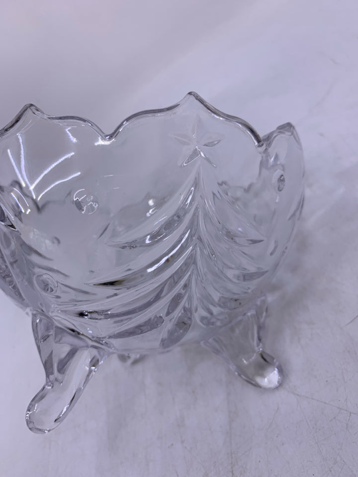 GLASS FOOTED PILLAR HOLDER.